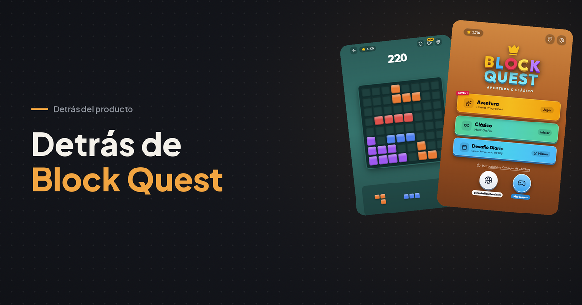 Portada de Detrás del producto: Block Quest con capturas del juego